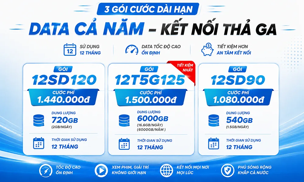 Top 3 Gói Cước 4G/5G Viettel 1 Năm Được Yêu Thích Nhất