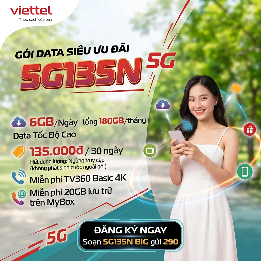 Gói 5G135N Viettel