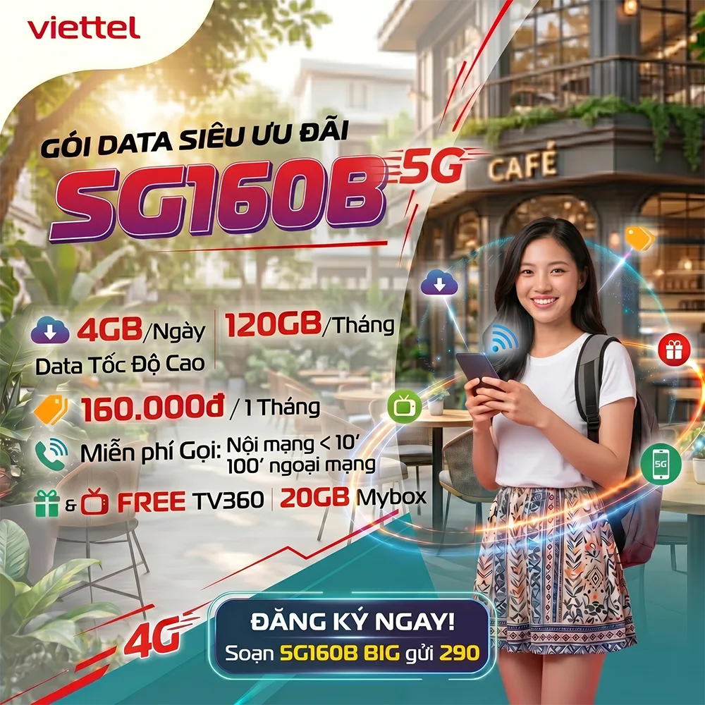 Gói 5G160B Viettel
