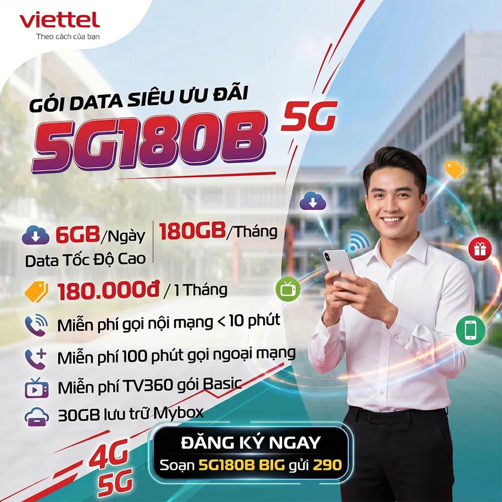 Gói 5G180B Viettel